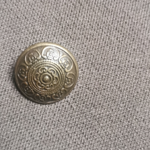 Elle Khaki Millitary collarless coat jacket - Picture 4 of 7